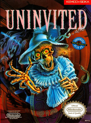 Front cover for Uninvited for the Nintendo Entertainment System.
