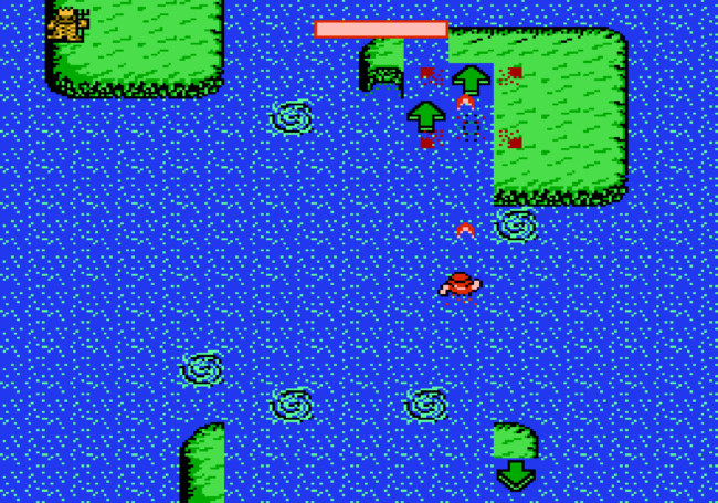 Toby the thief wades through water.