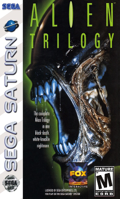 Front cover for Alien Trilogy for Sega Saturn.