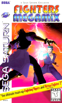 Front cover for Fighter's Megamix for the Sega Saturn.