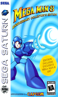 Front cover for Mega Man 8 on the Sega Saturn.