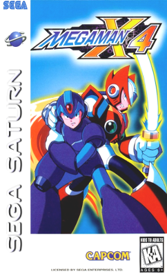 Front cover for Mega Man X4 on the Sega Saturn.