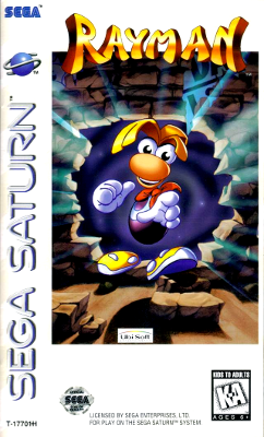 Front cover for Rayman on the Sega Saturn.