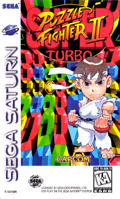 Front cover for Super Puzzle Fighter II: Turbo on the Sega Saturn.
