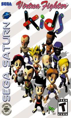 Front cover for Virtua Fighter Kids for the Sega Saturn.