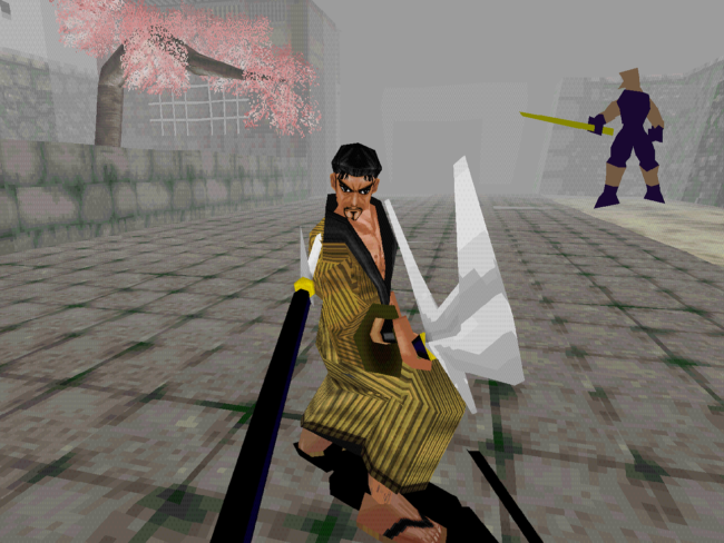Fighting an enemy in first person mode.