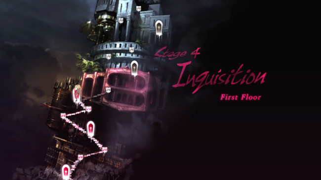 The level intermission screen showing the entirety of the tower.