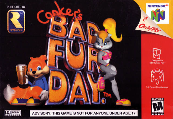 Front cover for Conker's Bad Fur Day for the Nintendo 64.