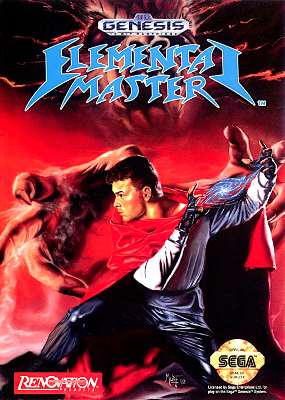 Front cover for Elemental Master for the Sega Genesis.