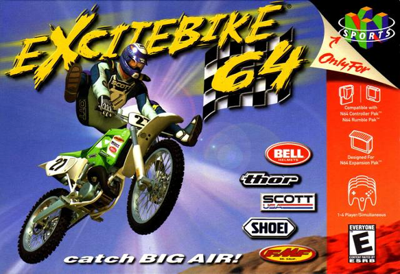 Front cover for Excitebike 64 for the Nintendo 64.