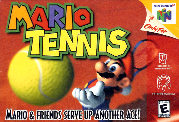 Front cover for Mario Tennis for the Nintendo 64.