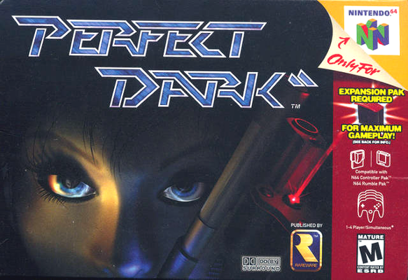 Front cover for Perfect Dark for the Nintendo 64.