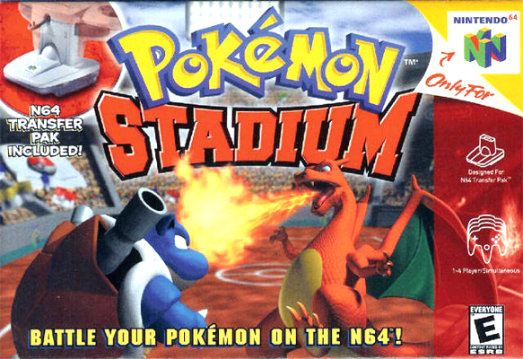 Front cover for Pokemon Stadium for the Nintendo 64.