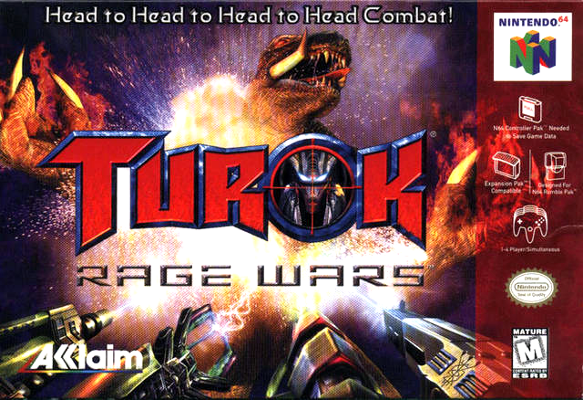 Front cover for Turok: Rage Wars for the Nintendo 64.
