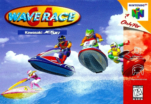 Front cover for Wave Race 64 for the NIntendo 64.