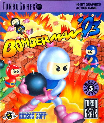 Front cover for Bomberman 93 for the Turbografx-16.