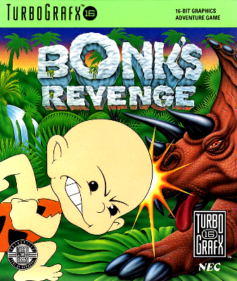Front cover for Bonk's Revenge for the Turbografx-16.