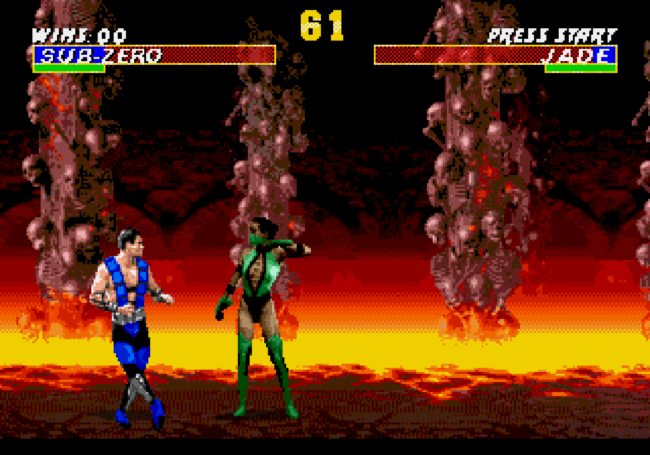 The new Sub-Zero and Jade battle in the underground.