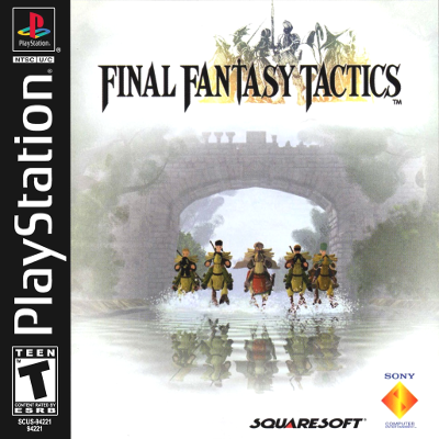 Front cover for Final Fantasy Tactics for the Sony PlayStation.