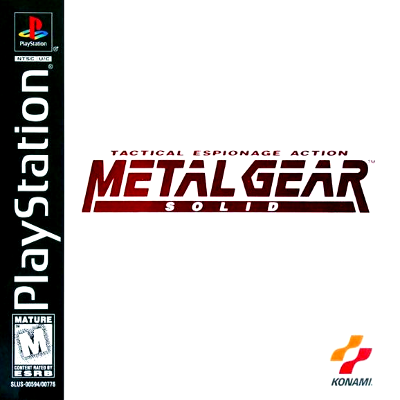 Front cover for Metal Gear Solid for the Sony PlayStation.