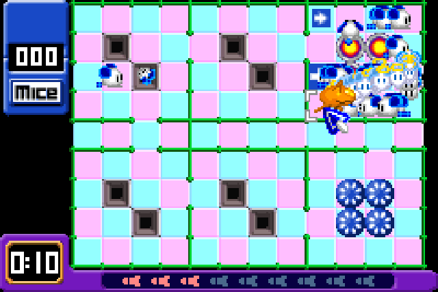 A level in the game filled with pitfalls and cats.