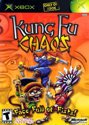 Front cover for Kung Fu Chaos on the Microsoft Xbox.
