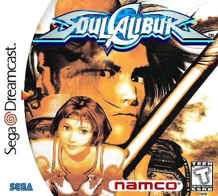 Front cover for Soul Calibur for the Sega Dreamcast.