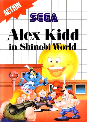 Front cover for Alex Kidd in Shinobi World on the Sega Master System.