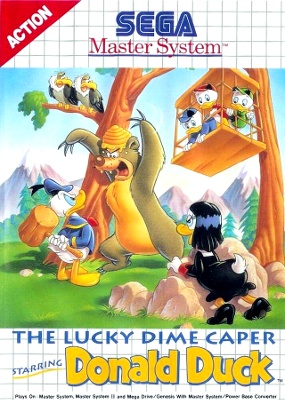 Front cover for The Lucky Dime Caper on the Sega Master System.