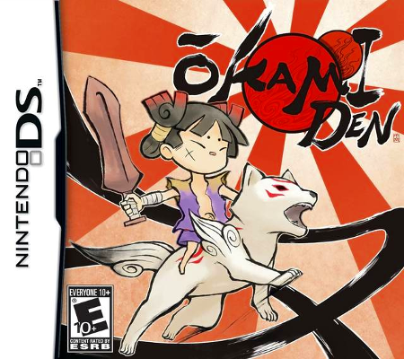 Front cover for Okamiden on the Nintendo DS.