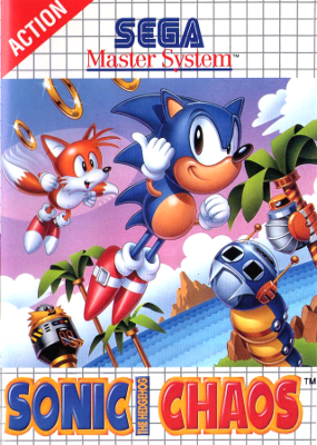 Front cover for Sonic Chaos on the Sega Master System.