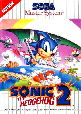 Front cover for Sonic the Hedgehog 2 on the Sega Master System.