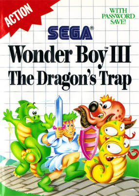 Front cover for Wonder Boy III: The Dragon's Trap on the Sega Master System.