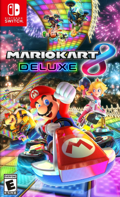 Front cover for Super Mario Kart 8 Deluxe on the Nintendo Switch.