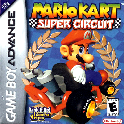 Front cover for Mario Kart: Super Circuit for the Game Boy Advance.