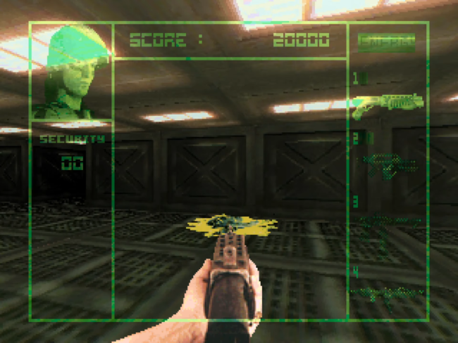 A marine stands in front of a blob of alien remains.