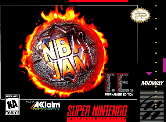 Front cover for NBA Jam: Tournament Edition for the Super Nintendo.