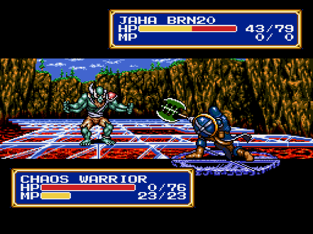 A late battle where a promoted character defeats an enemy.