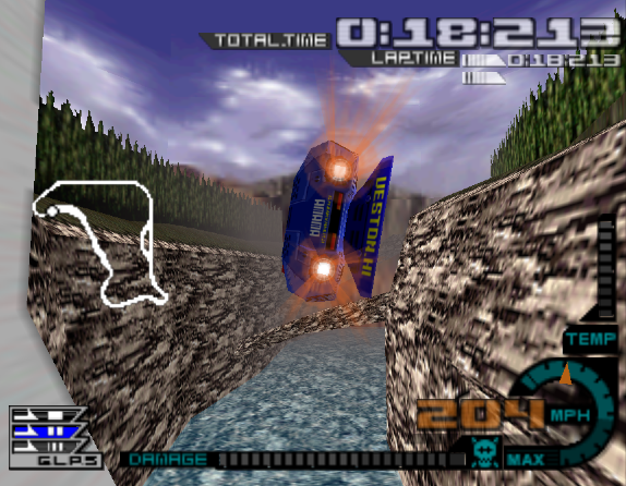 The player's aeromachine emerges from a tunnel.