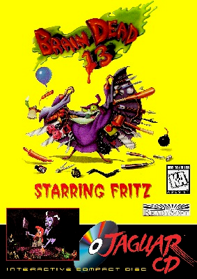 Front cover for Brain Dead 13 for the Atari Jaguar CD.