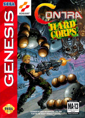 Front cover for Contra: Hard Corps on the Sega Genesis.