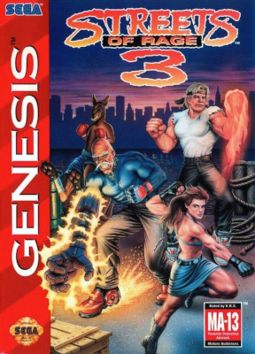 Front cover for Streets of Rage 3 on the Sega Genesis.