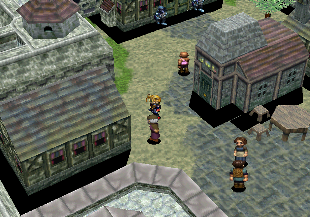 Prince Medion explores one of the early towns in the game.