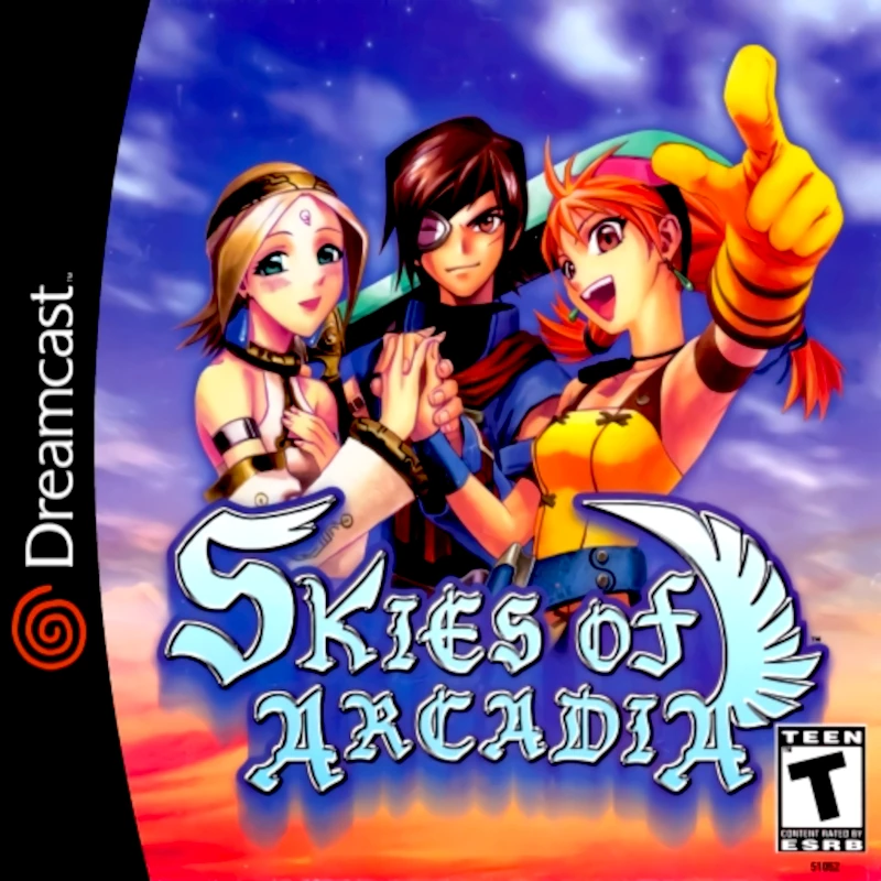 Front cover for Skies of Arcadia on the Sega Dreamcast.