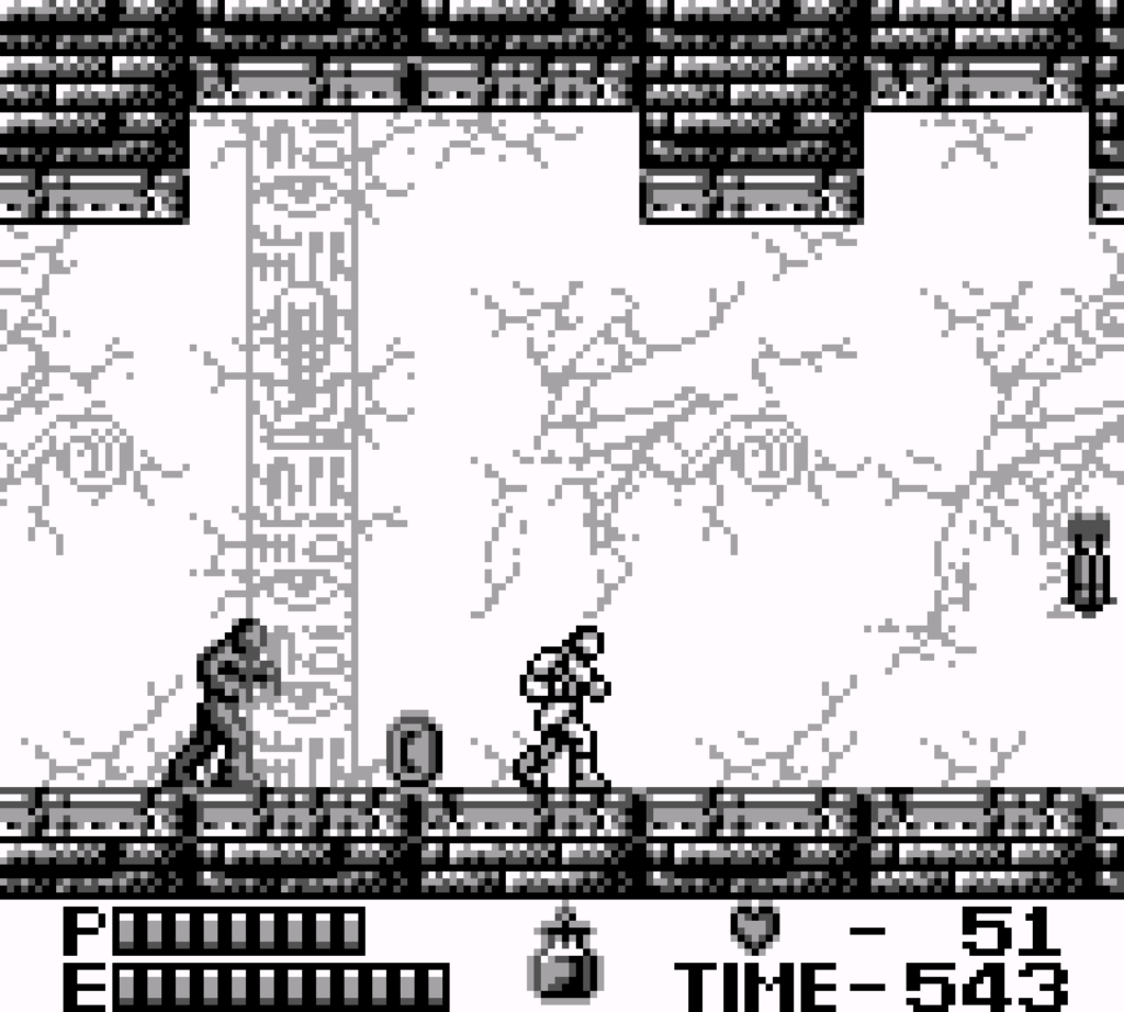 A zombie chases the main character on a long platform.