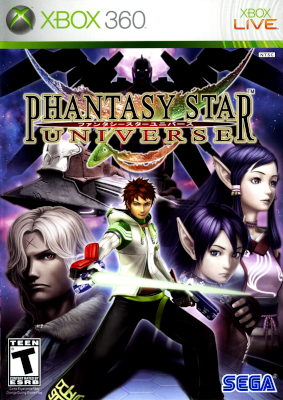 Front cover for Phantasy Star Universe on Xbox 360.