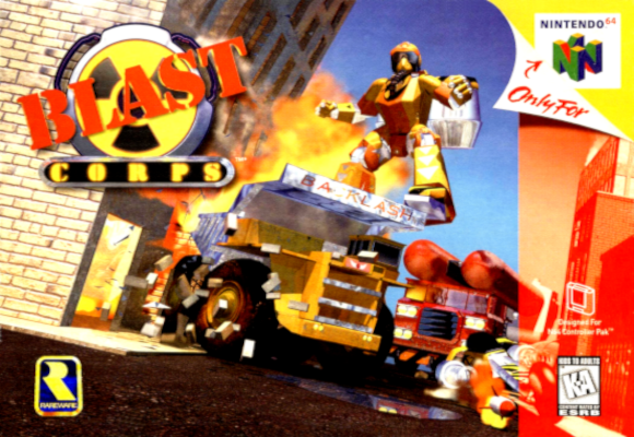 Front cover for Blast Corps on the Nintendo 64.