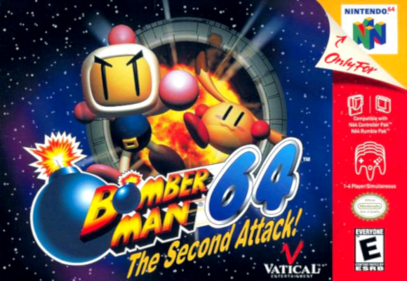 Front cover for Bomberman 64: The Second Attack on the Nintendo 64.