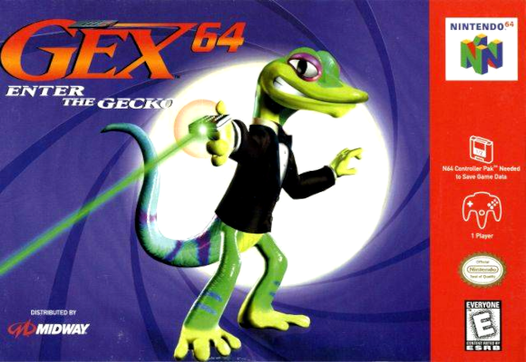 Front cover for Gex 64: Enter the Gecko on the Nintendo 64.