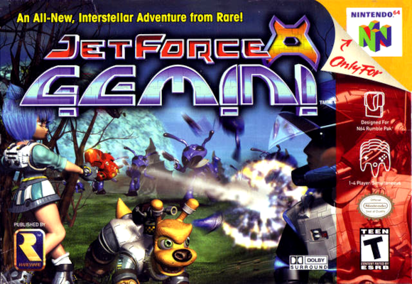 Front cover for Jet Force Gemini on the Nintendo 64.